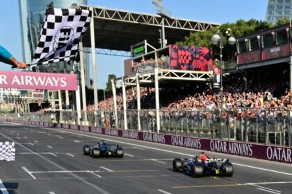 Russell holds off Verstappen for win in thrilling Azerbaijan GP finale