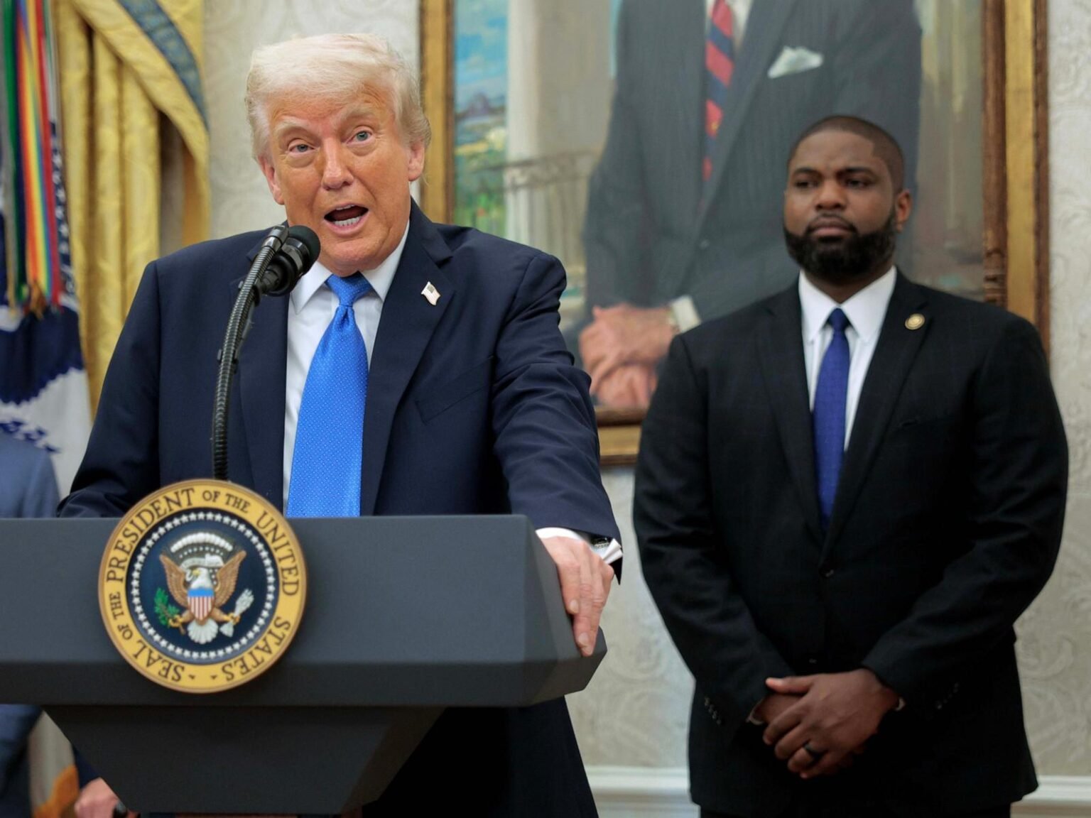 Rep. Donalds downplays Trump connection on his governor campaign website