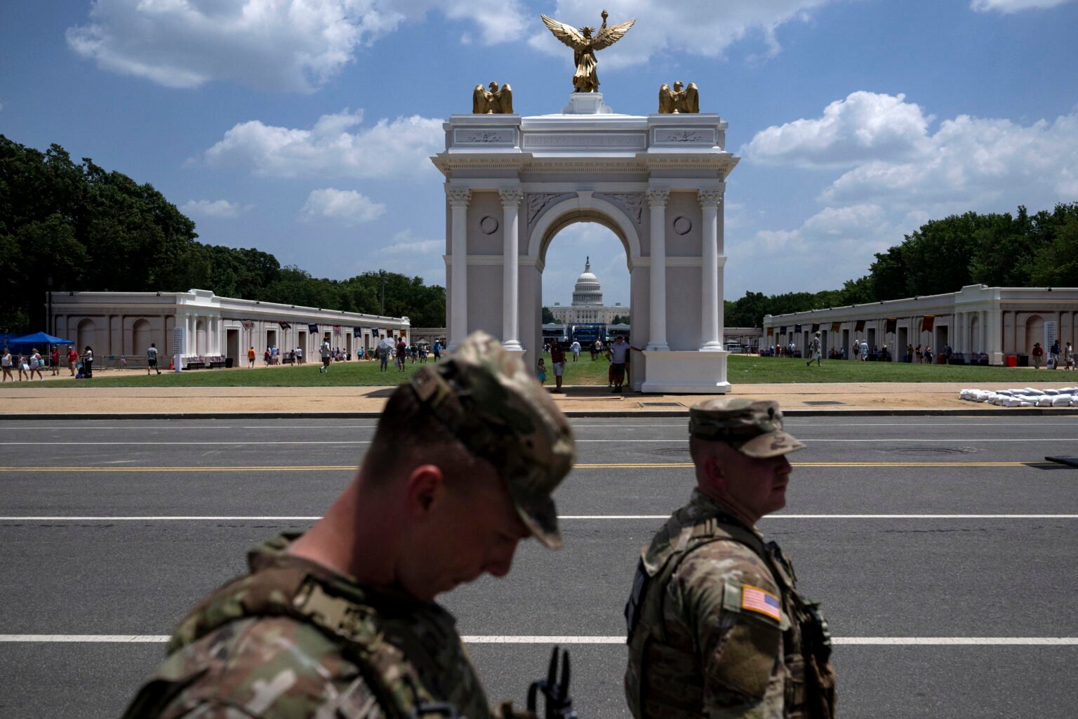 Trump's D.C. arch is now a military complex. Here's how that complicates things