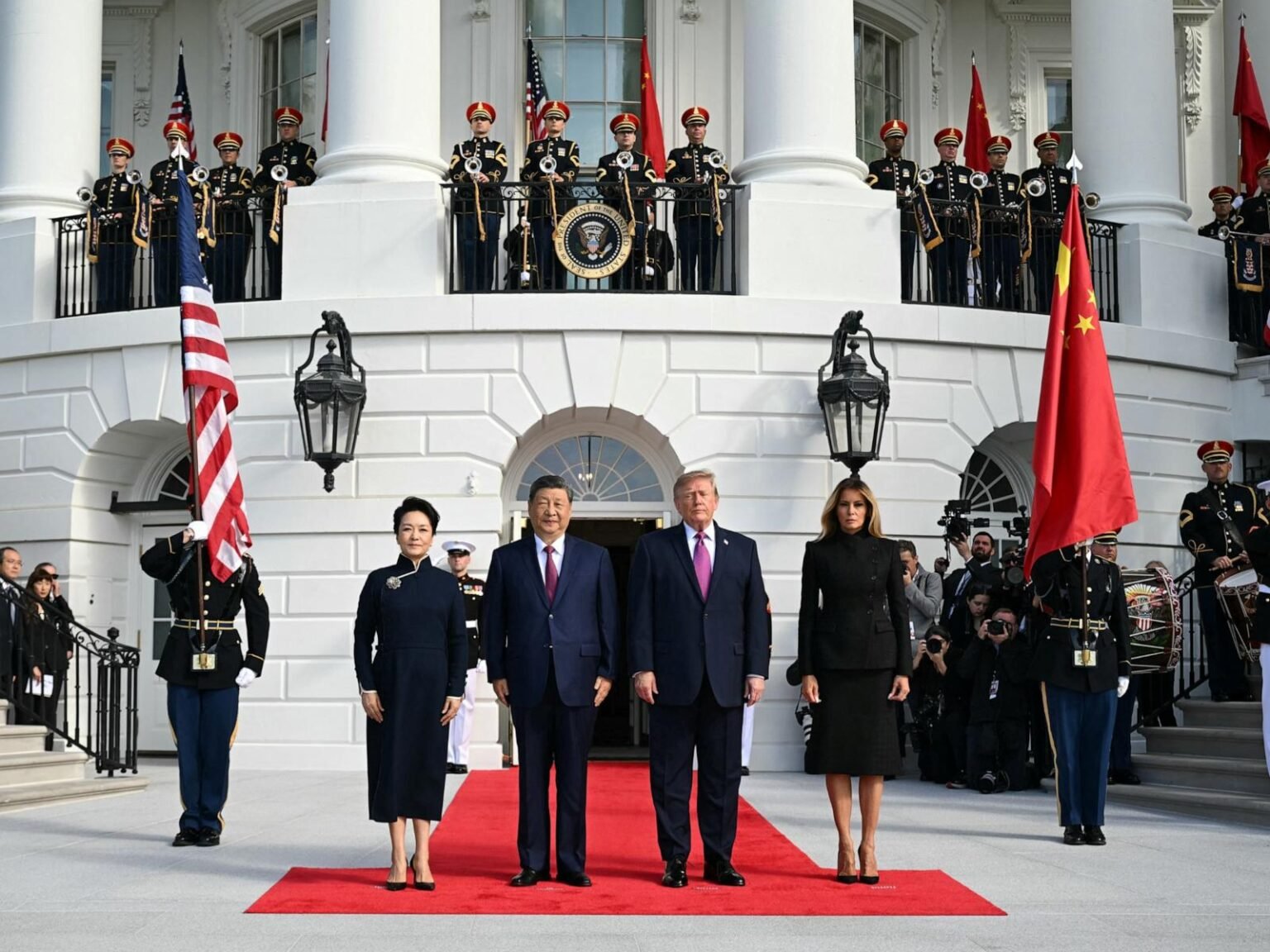 Trump greets Xi at White House for high-stakes state visit
