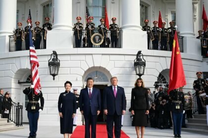 Trump greets Xi at White House for high-stakes state visit