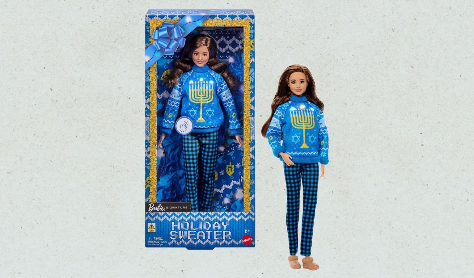 Barbie’s First Official Hanukkah Doll Is Wearing a Menorah Sweater That Actually Lights Up