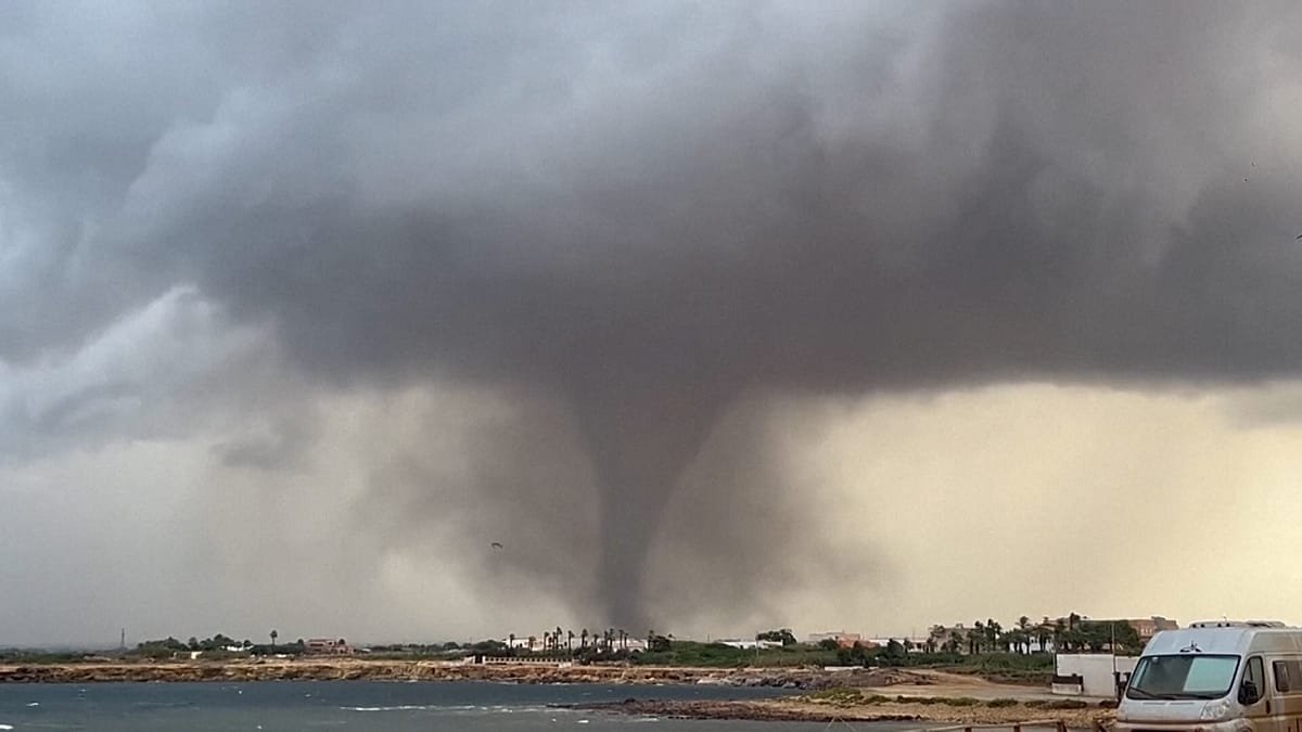 Rare waterspouts slam western Sicily, wrecking homes and a school