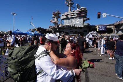 US sailors reunite with families as USS Abraham Lincoln returns home