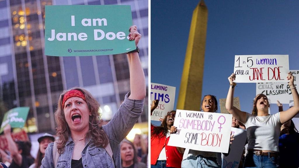 Watch: 'I am Jane Doe' protests across US call for end to sexual violence
