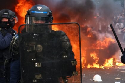 Riot police clash with student protesters as France engulfed by mass school protests