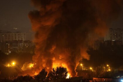 At least two killed in fire caused by 'massive strikes' on Kyiv