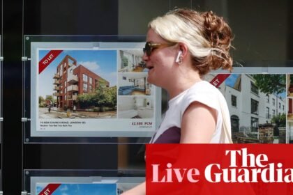 Annual UK house price growth halves as mortgage rates rise – business live