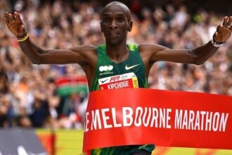 Kipchoge, 41, breaks course record at Melbourne Marathon