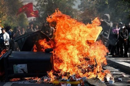 Fires break out at French schools as students protest nationwide