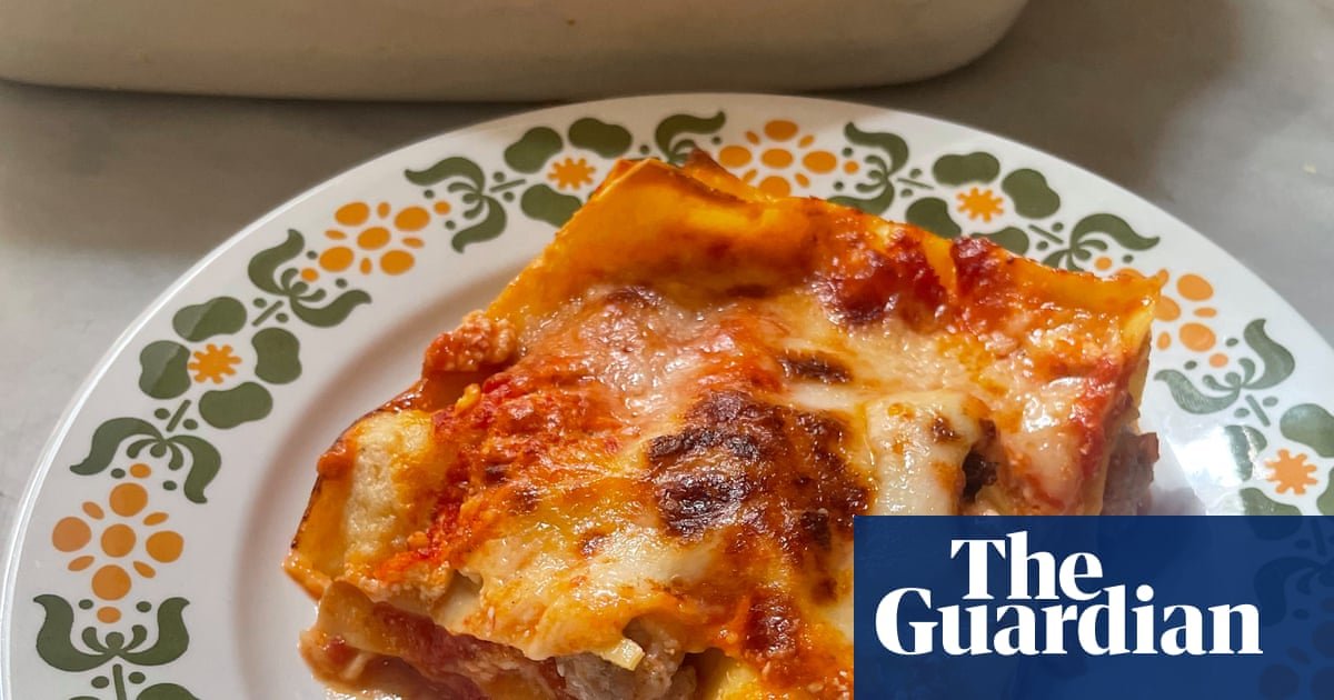 Rachel Roddy’s recipe for lasagne with three cheeses, tomato and tiny meatballs | A kitchen in Rome