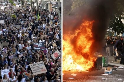 Watch: Riot police clash with school protesters and use tear gas in France