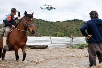 Residents airlifted to safety after flooding in central Chile