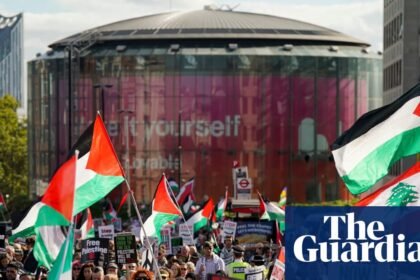 Thousands gather in London to express support for Palestinians after three years of ‘genocide’