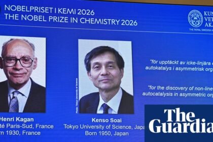 Nobel prize in chemistry awarded for work on mirror-image molecules