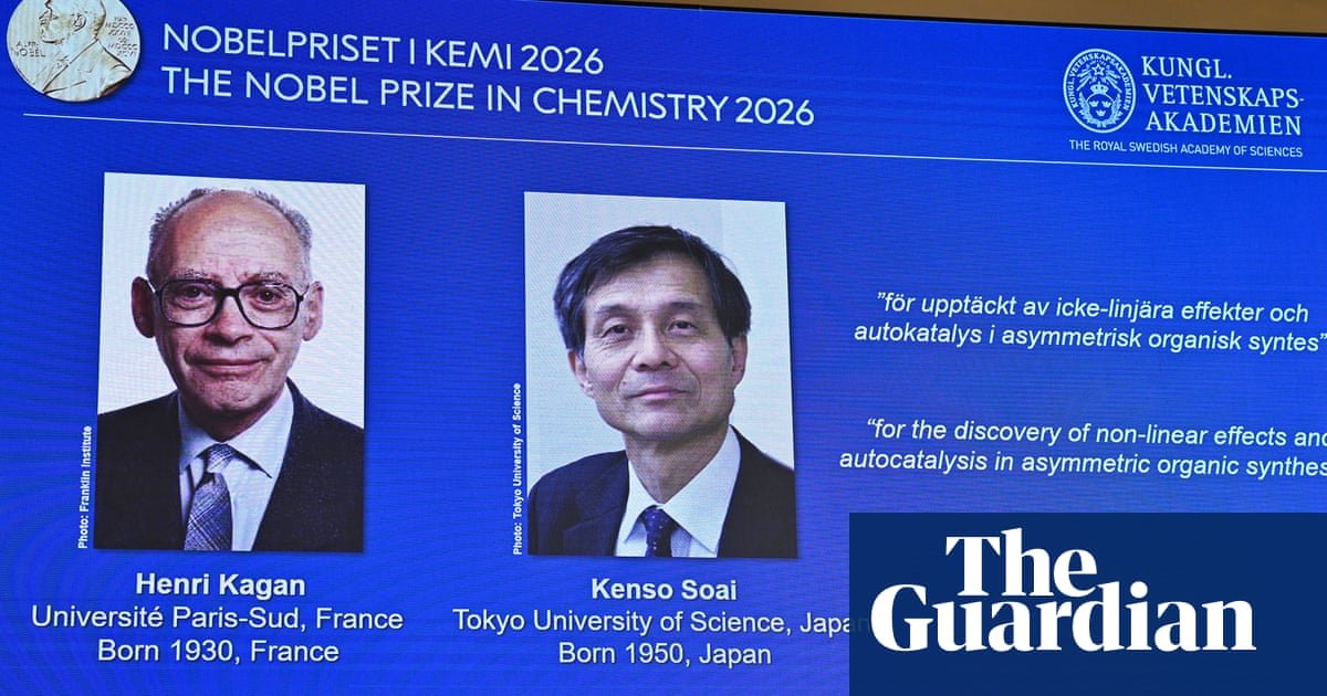Nobel prize in chemistry awarded for work on mirror-image molecules