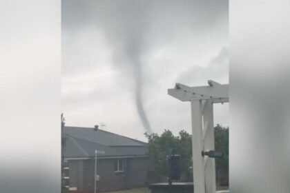 Rare tornado whips through small Australian town