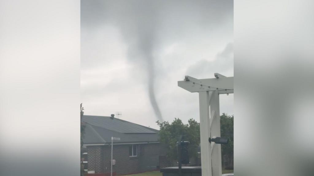 Rare tornado whips through small Australian town