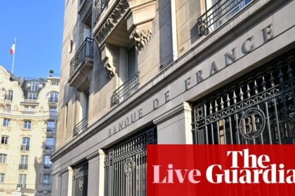 Euro dips further as French central bank chief warns the country risks being ‘strangled by interest rates’ – business live
