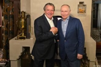 Ex-German Chancellor Schröder attends Putin's birthday bash