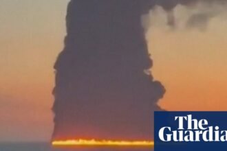 Naval drone hits oil tanker off Russian resort city Sochi, triggering massive blaze
