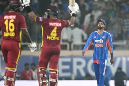 West Indies beat India as Hope’s hundred secures record T20 chase