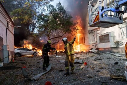Russian drone hits school in Ukraine’s Kyiv as Moscow presses air assault