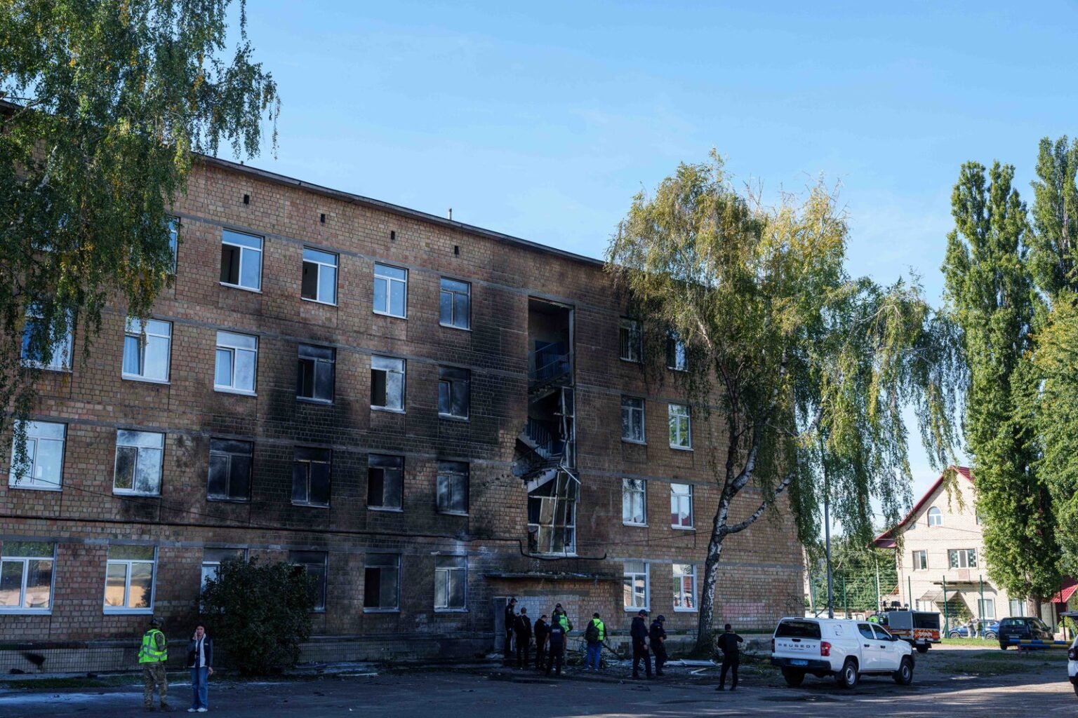 A Russian drone hits a Kyiv school as Moscow presses its aerial campaign against Ukraine
