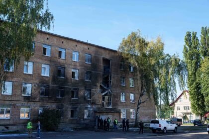 A Russian drone hits a Kyiv school as Moscow presses its aerial campaign against Ukraine