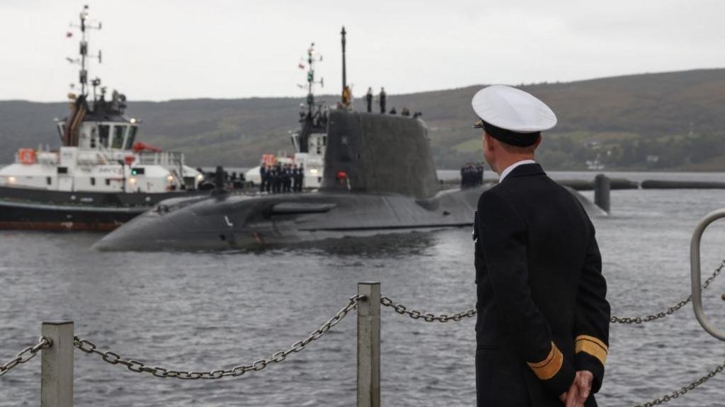 Royal Navy's new attack submarine arrives at Faslane