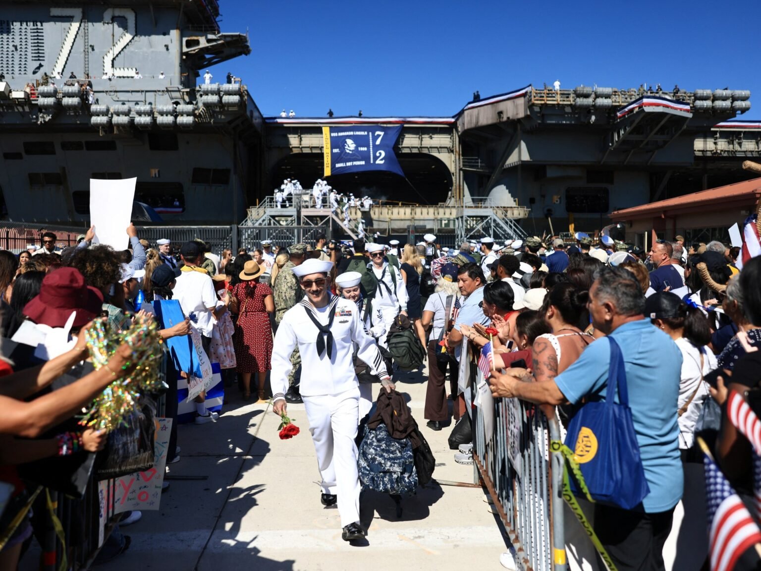 USS Lincoln returns to US after long deployment supporting war on Iran