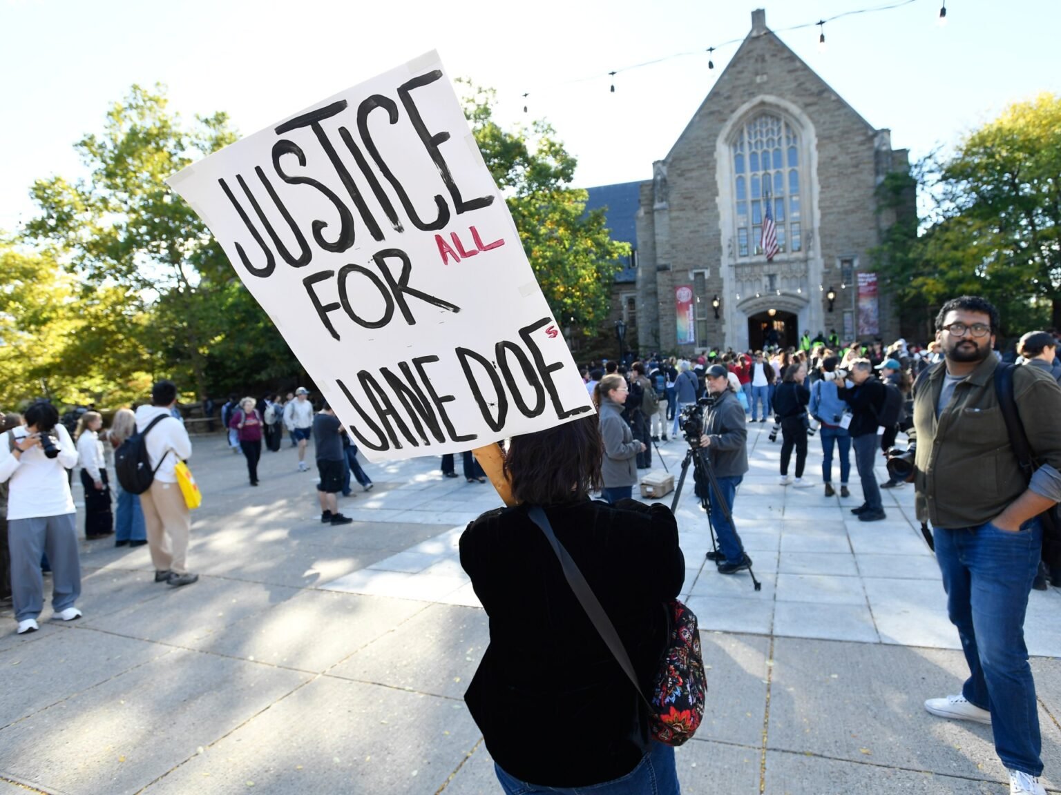 ‘Smash the patriarchy’: Activists graffiti Cornell hall over gang rape case