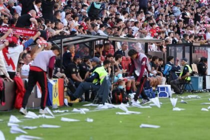 Rayo Vallecano game abandoned after paper plane protest