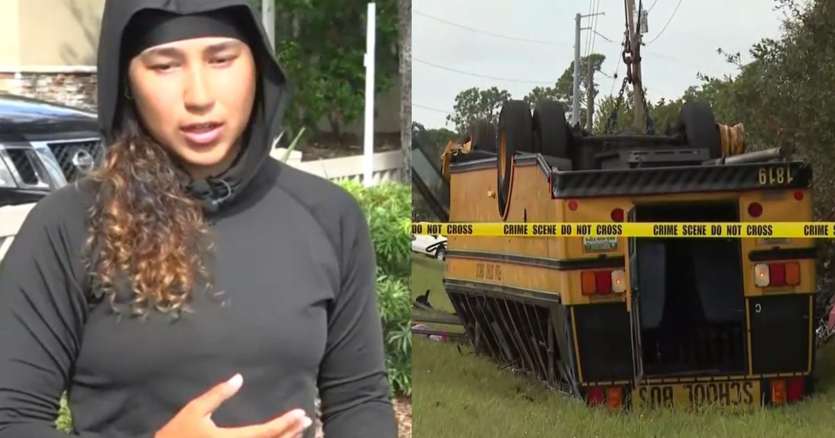 Witness speaks out after deadly school bus crash in Florida: "Luckily I had a first aid kit"