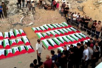 Gaza prepares to bury 105 Palestinians killed in October 2023