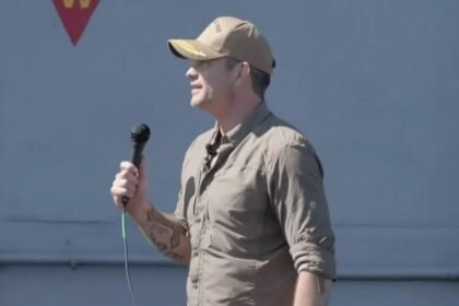 Hegseth address sailors in pushup apology and Trump impression