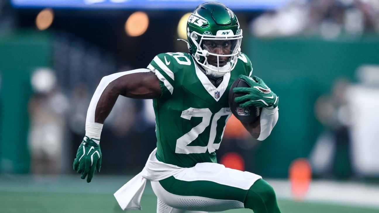 RB Hall, WR Mitchell among Jets' offensive starters ruled out vs. Bears