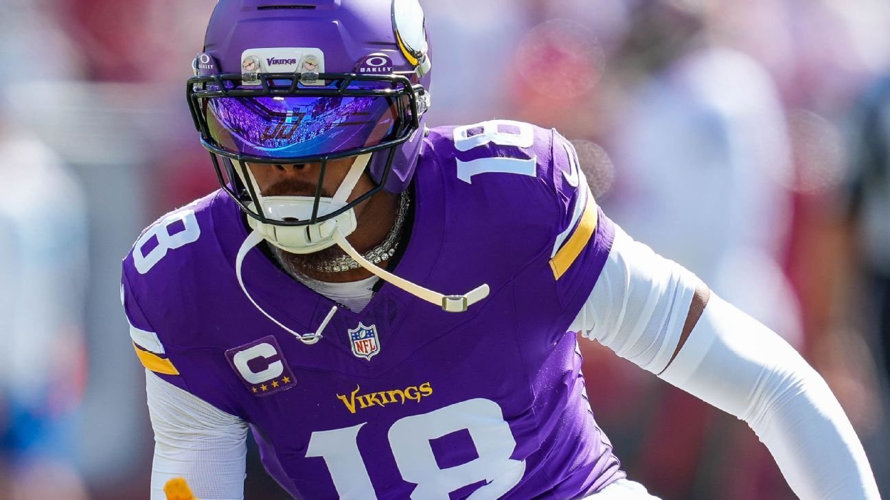 Vikings' Jefferson to sit vs. Dolphins, hoping to return in Week 5