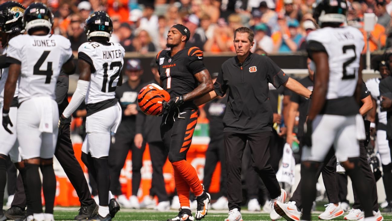 Bengals' top WRs Chase, Higgins suffer injuries in loss to Jags