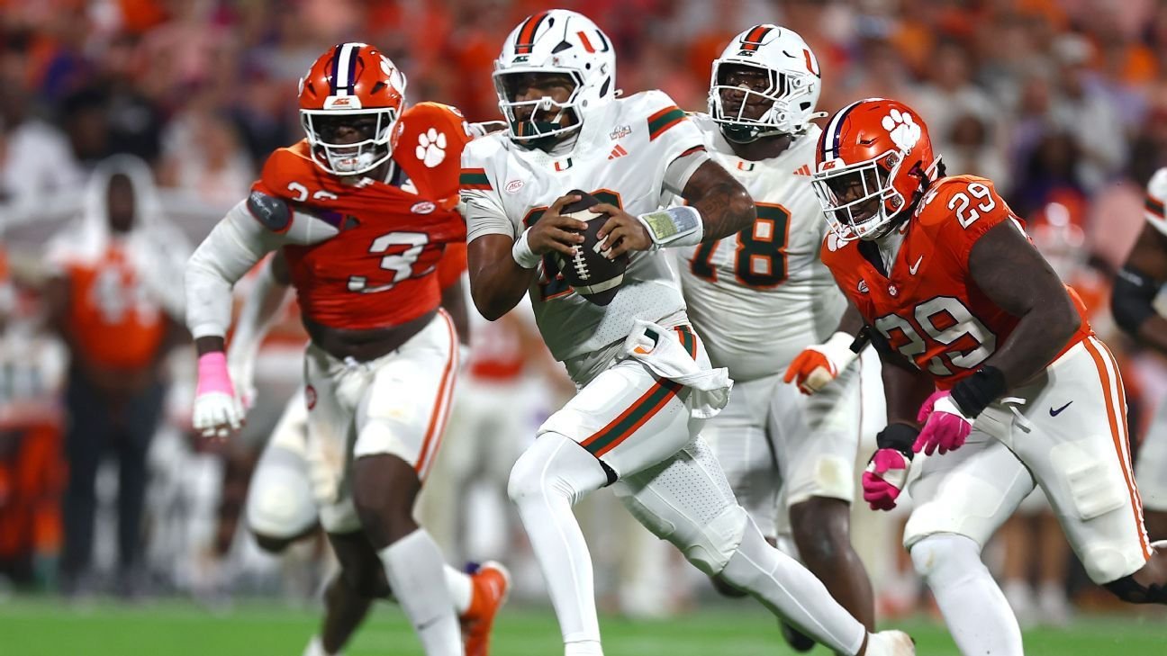 Week 5 Power Rankings: Miami moves up, Missouri and Pitt join the top 25