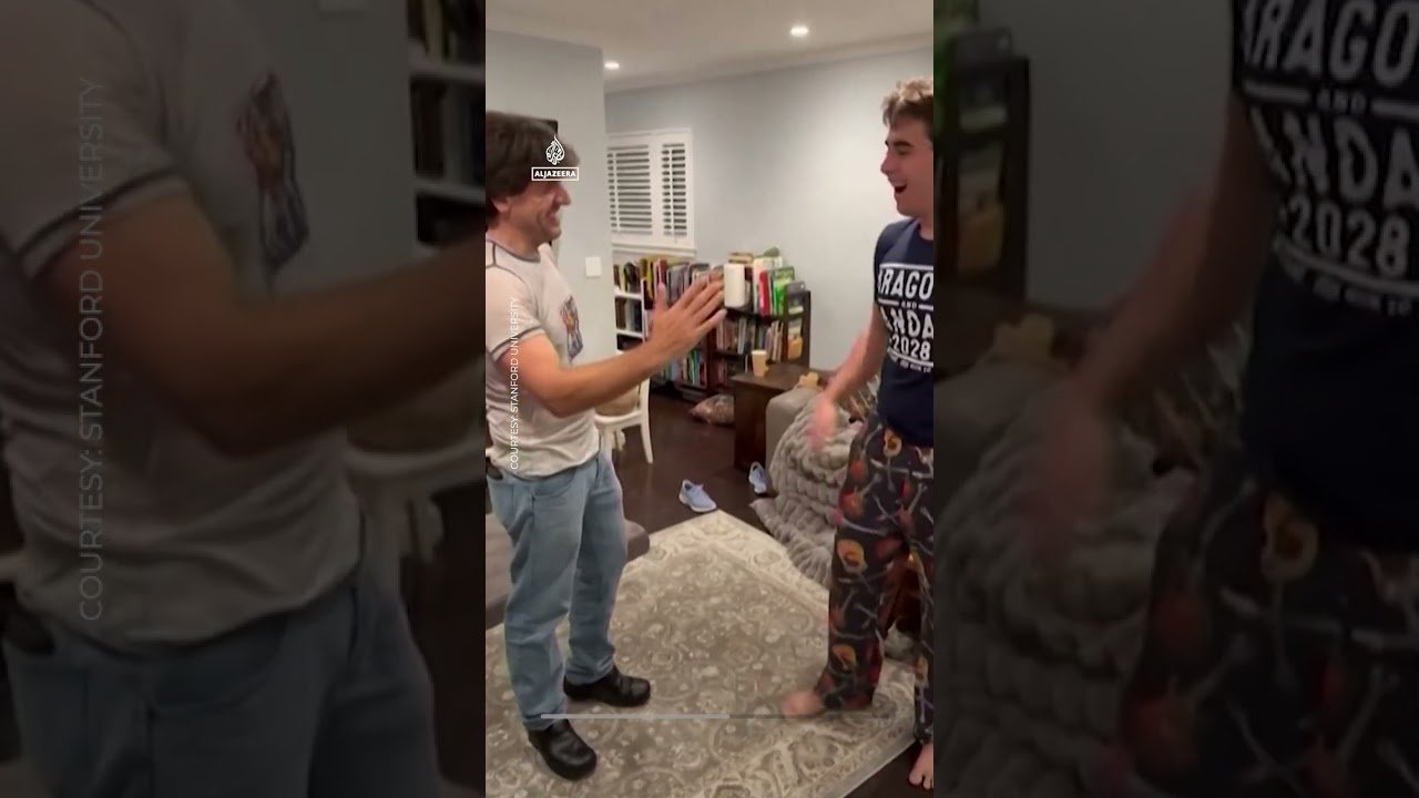 US scientist’s children erupt in joy after hearing he won Nobel | AJ #shorts