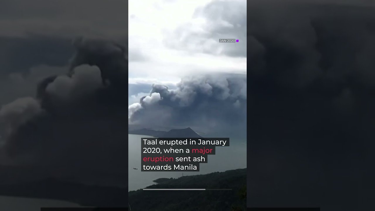 Video shows dramatic eruption of volcano near Manila | AJ #shorts