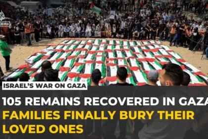Gaza families bury remains of 105 Palestinians recovered from rubble