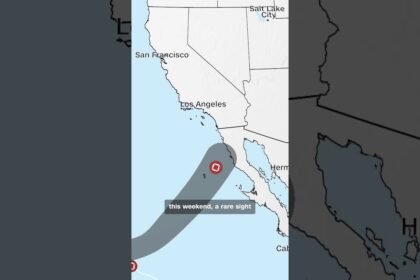 A rare sight: California in the cone of a tropical storm