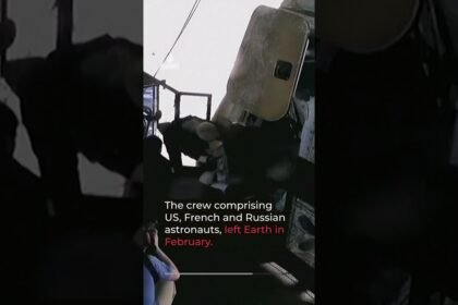 Four astronauts return to earth after an eight-month space mission
