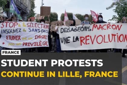 French student protests continue in Lille as government says debt limits its options