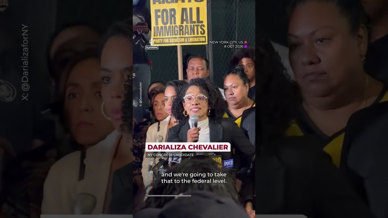 New York police push politician to ground during anti-ICE protest