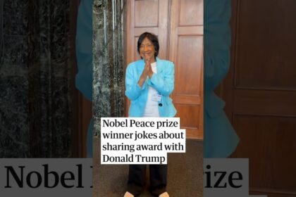 Nobel Peace prize winner jokes about sharing award with Donald Trump