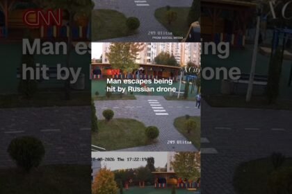 Man escapes being hit by Russian drone
