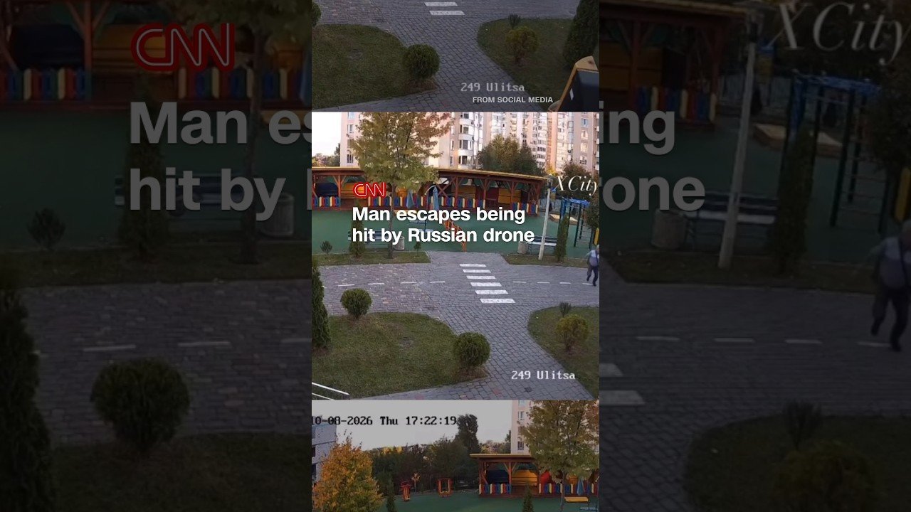 Man escapes being hit by Russian drone